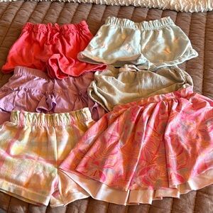 Colorful Girls' Shorts and Skirt Set